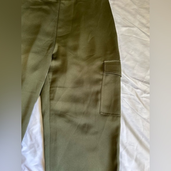TED BAKER Green Satin Sulia Cargo Joggers women size 4 - Picture 5 of 13